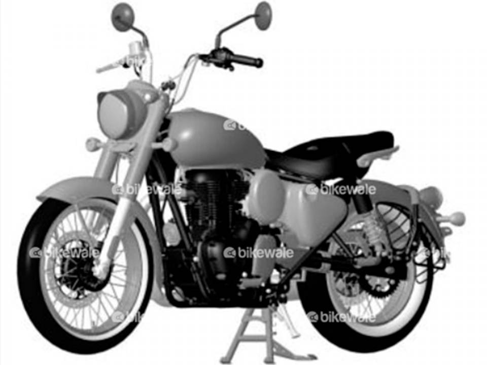 Royal Enfield 350 Bobber em patente vazada na Índia