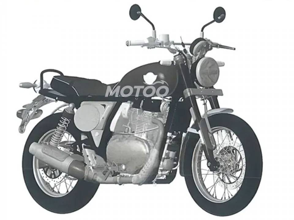 O desenho de patentes da nova moto de 650 cc da Royal Enfield